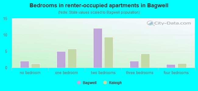 Bedrooms in renter-occupied apartments in Bagwell