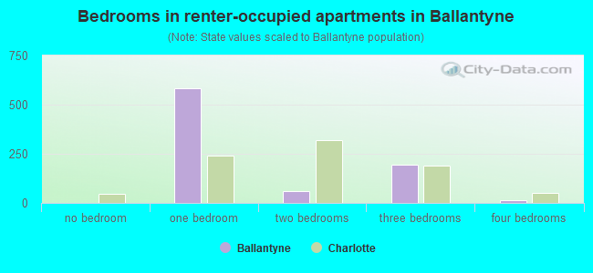Bedrooms in renter-occupied apartments in Ballantyne