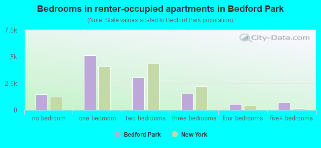 Bedrooms in renter-occupied apartments in Bedford Park