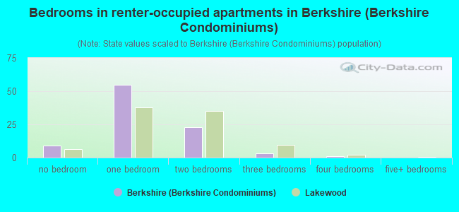 Bedrooms in renter-occupied apartments in Berkshire (Berkshire Condominiums)