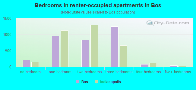 Bedrooms in renter-occupied apartments in Bos