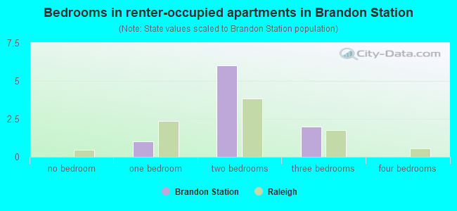 Bedrooms in renter-occupied apartments in Brandon Station