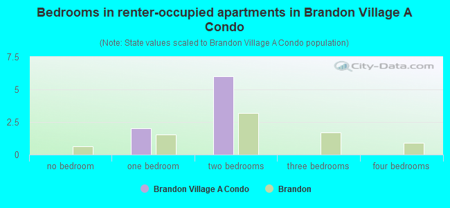 Bedrooms in renter-occupied apartments in Brandon Village A Condo