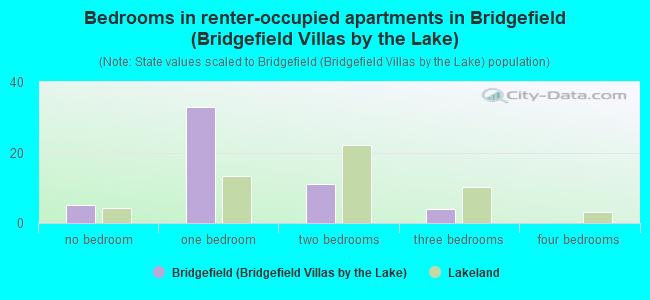 Bedrooms in renter-occupied apartments in Bridgefield (Bridgefield Villas by the Lake)