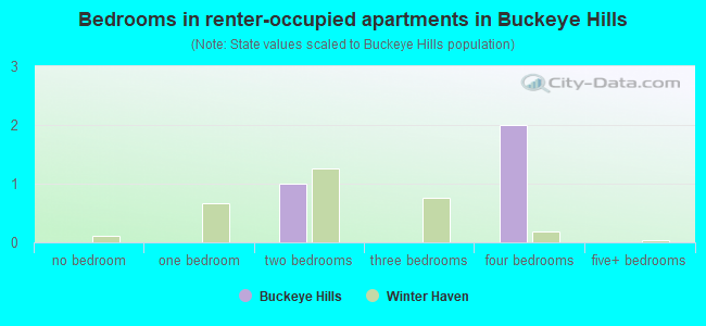 Bedrooms in renter-occupied apartments in Buckeye Hills