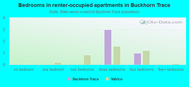 Bedrooms in renter-occupied apartments in Buckhorn Trace