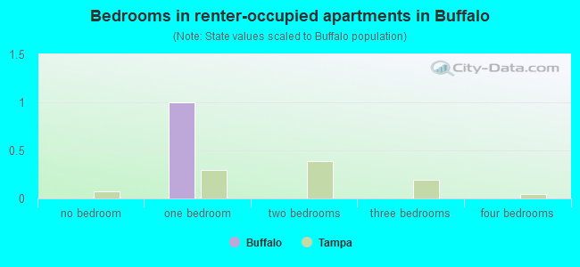 Bedrooms in renter-occupied apartments in Buffalo