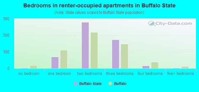 Bedrooms in renter-occupied apartments in Buffalo State