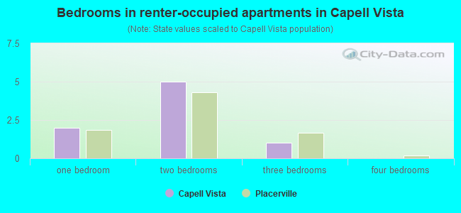 Bedrooms in renter-occupied apartments in Capell Vista