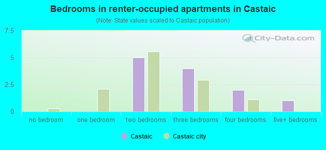 Bedrooms in renter-occupied apartments in Castaic