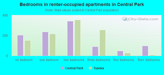 Bedrooms in renter-occupied apartments in Central Park