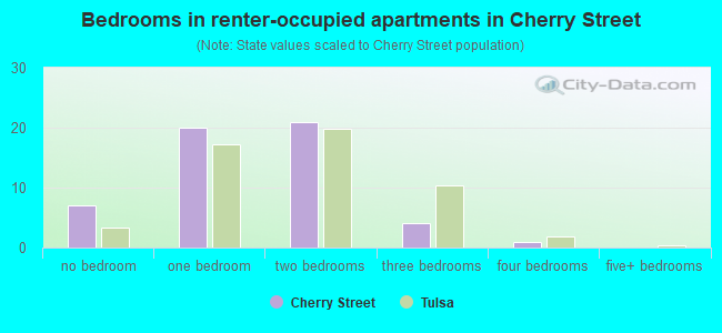 Bedrooms in renter-occupied apartments in Cherry Street