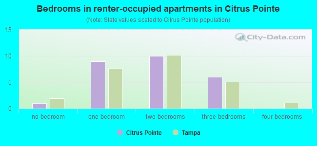 Bedrooms in renter-occupied apartments in Citrus Pointe