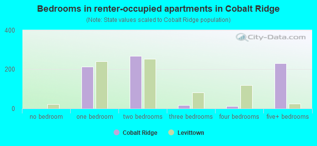 Bedrooms in renter-occupied apartments in Cobalt Ridge