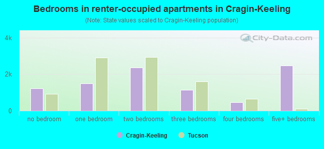 Bedrooms in renter-occupied apartments in Cragin-Keeling