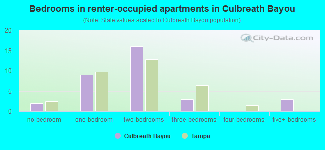 Bedrooms in renter-occupied apartments in Culbreath Bayou