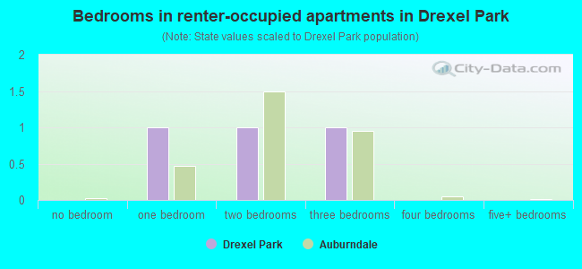 Bedrooms in renter-occupied apartments in Drexel Park