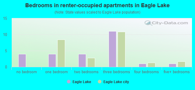 Bedrooms in renter-occupied apartments in Eagle Lake