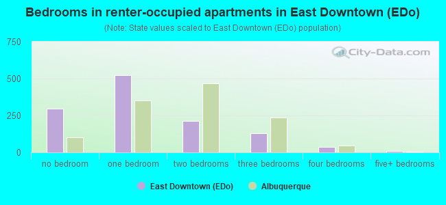 Bedrooms in renter-occupied apartments in East Downtown (EDo)