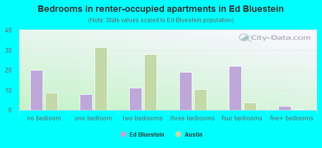 Bedrooms in renter-occupied apartments in Ed Bluestein