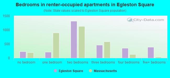 Bedrooms in renter-occupied apartments in Egleston Square