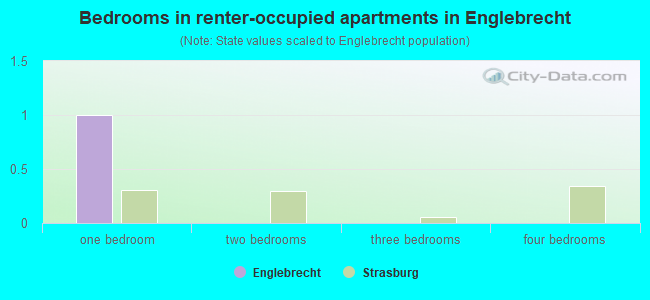 Bedrooms in renter-occupied apartments in Englebrecht