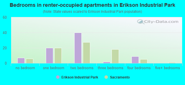 Bedrooms in renter-occupied apartments in Erikson Industrial Park