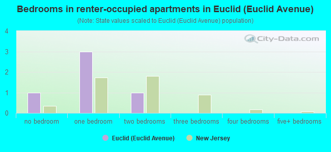 Bedrooms in renter-occupied apartments in Euclid (Euclid Avenue)