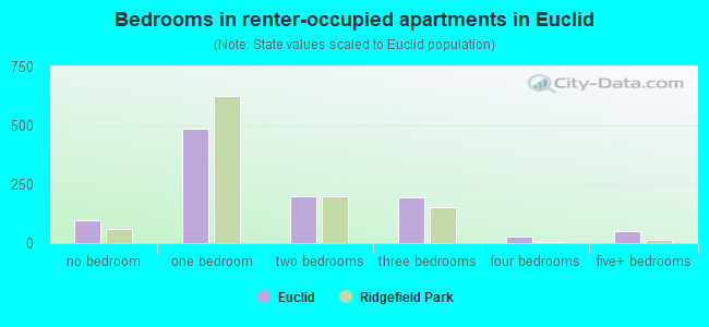 Bedrooms in renter-occupied apartments in Euclid