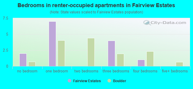 Bedrooms in renter-occupied apartments in Fairview Estates