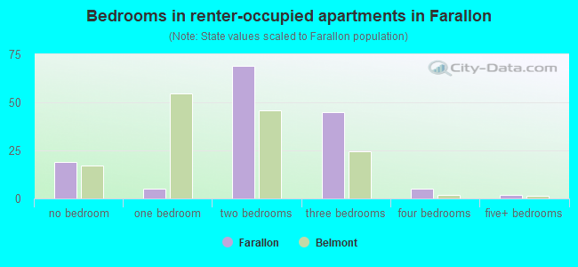 Bedrooms in renter-occupied apartments in Farallon