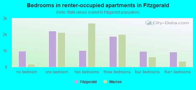 Bedrooms in renter-occupied apartments in Fitzgerald