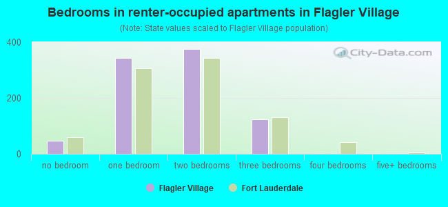 Bedrooms in renter-occupied apartments in Flagler Village