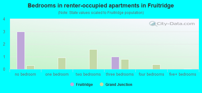 Bedrooms in renter-occupied apartments in Fruitridge