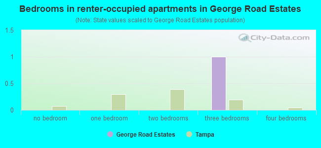 Bedrooms in renter-occupied apartments in George Road Estates