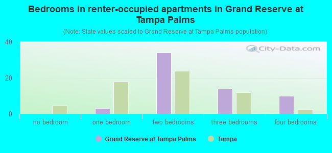Bedrooms in renter-occupied apartments in Grand Reserve at Tampa Palms