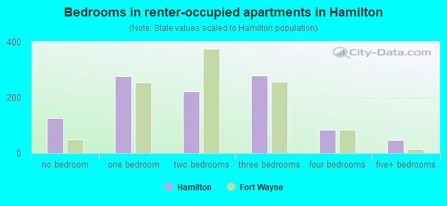 Bedrooms in renter-occupied apartments in Hamilton