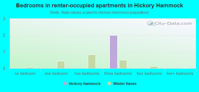 Bedrooms in renter-occupied apartments in Hickory Hammock