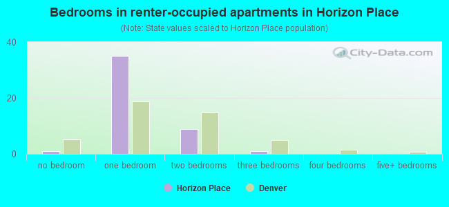 Bedrooms in renter-occupied apartments in Horizon Place