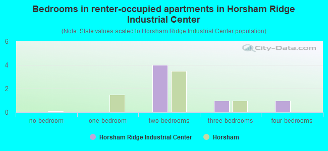 Bedrooms in renter-occupied apartments in Horsham Ridge Industrial Center