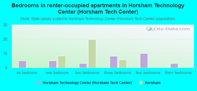 Bedrooms in renter-occupied apartments in Horsham Technology Center (Horsham Tech Center)