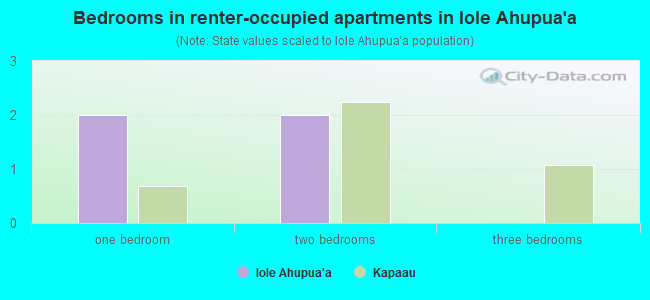 Bedrooms in renter-occupied apartments in Iole Ahupua`a