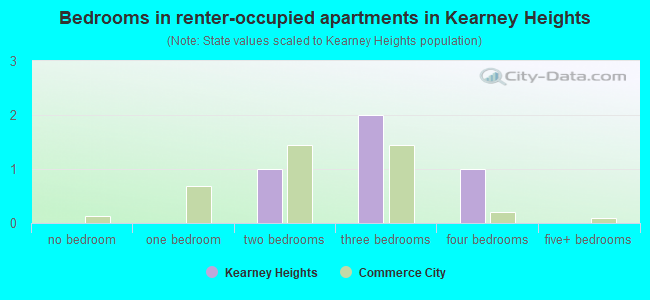 Bedrooms in renter-occupied apartments in Kearney Heights