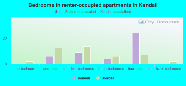 Bedrooms in renter-occupied apartments in Kendall