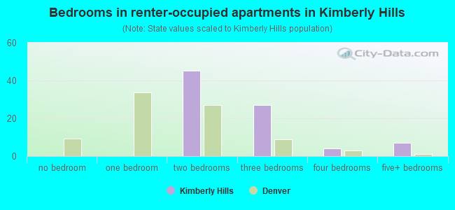 Bedrooms in renter-occupied apartments in Kimberly Hills