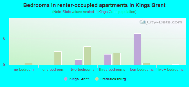 Bedrooms in renter-occupied apartments in Kings Grant