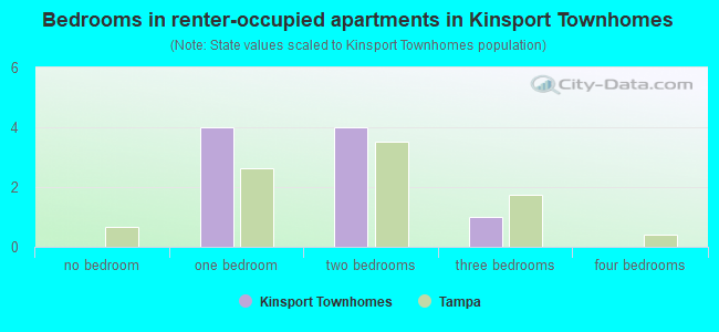 Bedrooms in renter-occupied apartments in Kinsport Townhomes