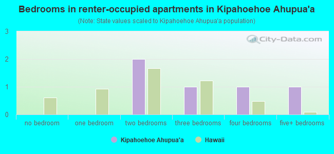 Bedrooms in renter-occupied apartments in Kipahoehoe Ahupua`a