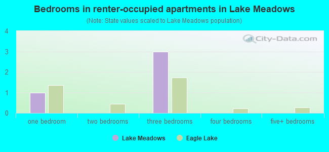 Bedrooms in renter-occupied apartments in Lake Meadows