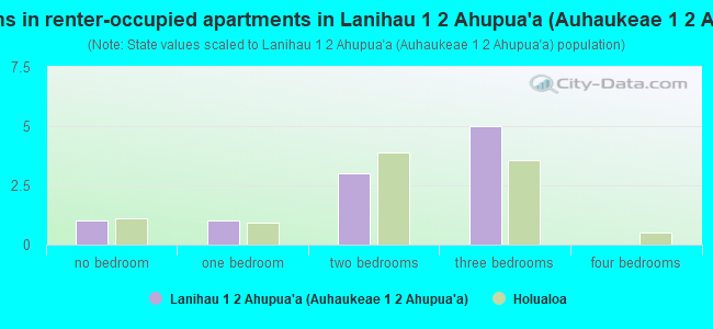 Bedrooms in renter-occupied apartments in Lanihau 1  2 Ahupua`a (Auhaukeae 1  2 Ahupua`a)